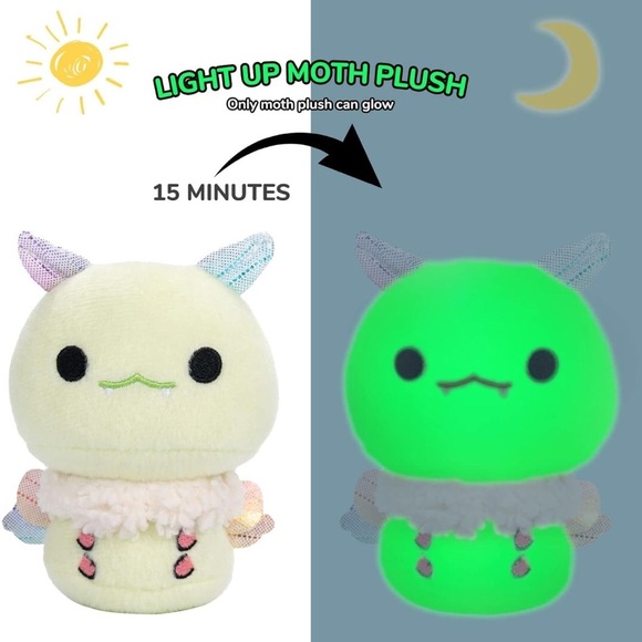 MEWAII 🦋 Mothman Glow In The Dark Mini Bouncy Bouncy Plush Keychain NWT - Picture 6 of 6